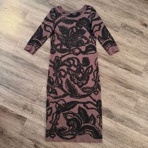 Peruvian Connection Pima Cotton Alpaca Silk Blend Midi Dress